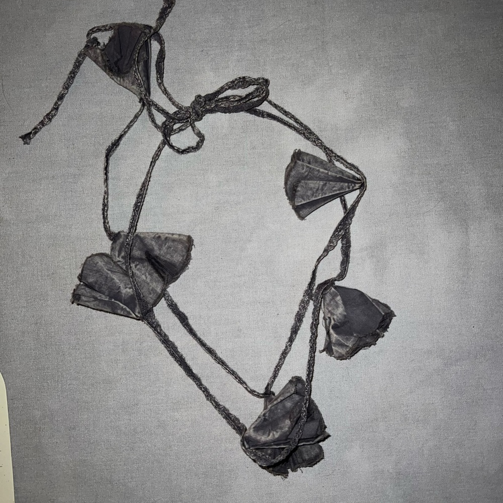 Krista Larson Ginko fabric necklace, grey